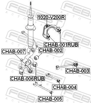 CHAB006RUB Febest Сайлентблок задньої підвіски