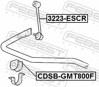 CDSBGMT800F Febest Втулка стабілізатора переднього