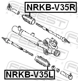 NRKBV35R Febest Пильник рульового механізму/рейки, правий
