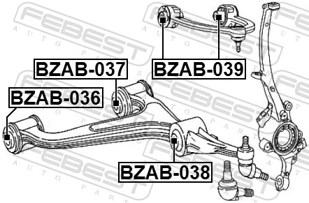 BZAB037 Febest Сайлентблок переднього нижнього важеля