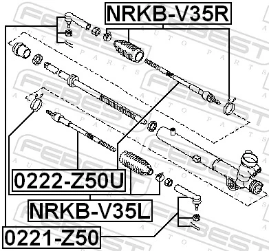 0221Z50 Febest Зовнішній наконечник рульової тяги