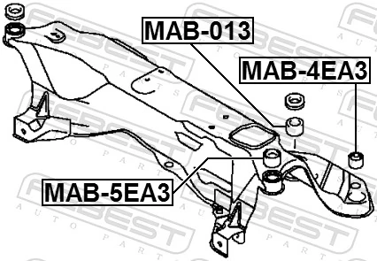 MAB5EA3 Febest Подушка передньої балки