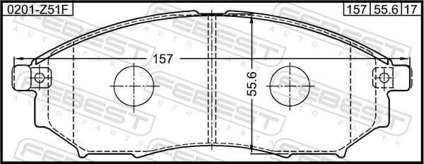 0201Z51F Febest Передні гальмівні колодки