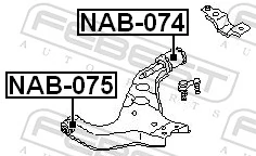 NAB074 Febest Сайлентблок переднього нижнього важеля
