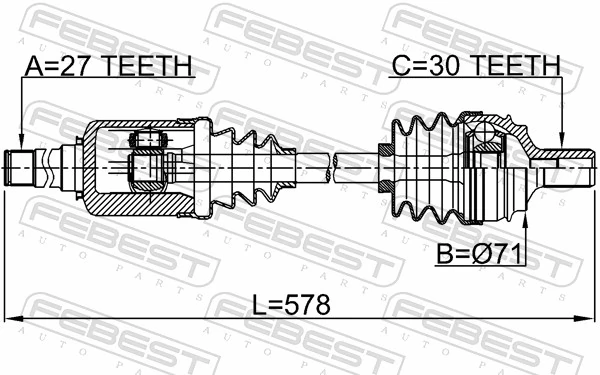 Купити MB8053 Trakmotive/Surtrack Піввісь права