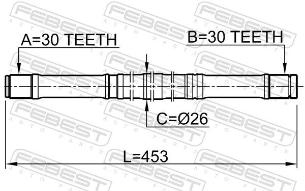 0412CY2MTLH Febest Привід лівий