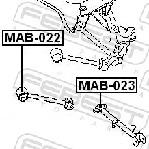 MAB023 Febest Сайлентблок тяги поперечної, задньої підвіски