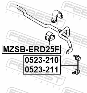 MZSBERD25F Febest Втулка стабілізатора переднього