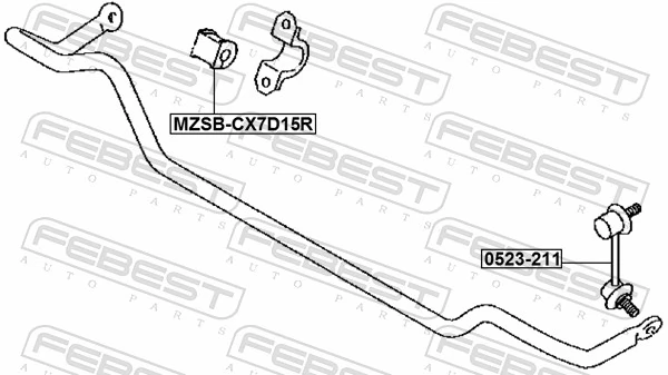 MZSBCX7D15R Febest Гумка заднього стабілізатора
