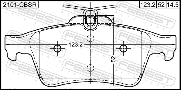 2101CBSR Febest Колодки гальмівні задні, дискові