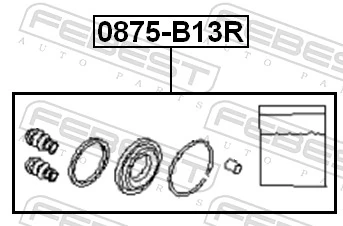 0875B13R Febest Ремкомплект заднього гальмівного супорта