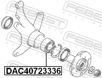 DAC40723336 Febest Підшипник маточини передньої