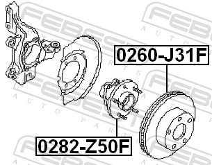 0282Z50F Febest Маточина (передня)
