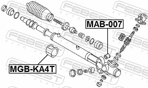 MAB007 Febest Сайлентблок кріплення рульової рейки