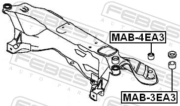MAB3EA3 Febest Подушка передньої балки