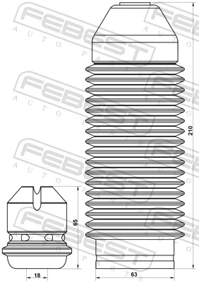 VWSHBGIVFKIT Febest Буфер-відбійник амортизатора переднього + пильовик