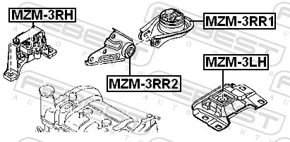 MZM3LH Febest Подушка (опора) двигуна, ліва верхня