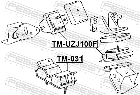 TMUZJ100F Febest Подушка (опора) двигуна, ліва/права