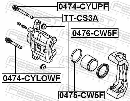 0475CW5F Febest Ремкомплект гальмівної системи