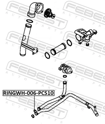 RINGWH006PCS10 Febest Ущільнююче кільце патрубка радіатора