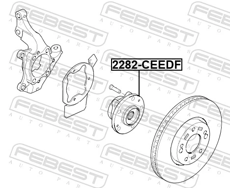 2282CEEDF Febest Маточина (передня)
