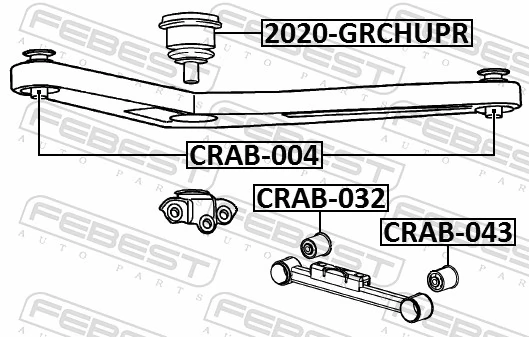 CRAB043 Febest Сайлентблок задньої тяги