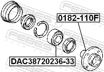 0182110F Febest Маточина (передня)