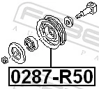 0287R50 Febest Ролик приводного ременя, паразитний