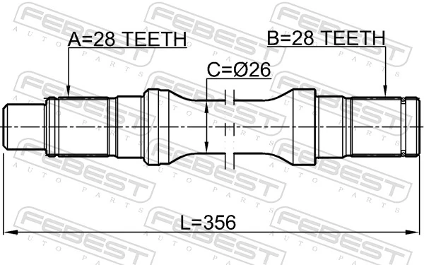 0512BT50LH Febest Привід лівий