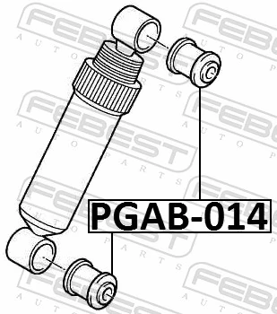 PGAB014 Febest Сайлентблок амортизатора заднього