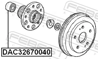 DAC32670040 Febest Підшипник ступиці задньої