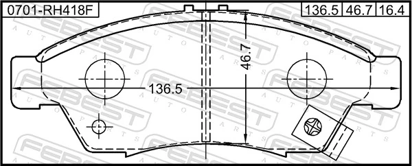 0701RH418F Febest Передні гальмівні колодки