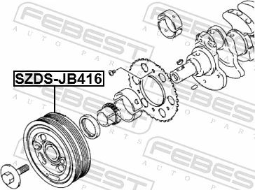 SZDSJB416 Febest Болт коленвала