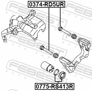 0775RS413R Febest Ремкомплект заднього гальмівного супорта