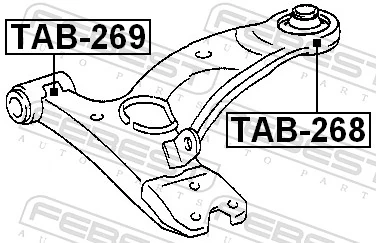 TAB268 Febest Сайлентблок переднього нижнього важеля