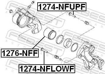 1274NFUPF Febest Напрямна супорта переднього, нижня