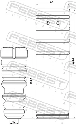 CHSHBT300RKIT Febest Буфер амортизатора заднього