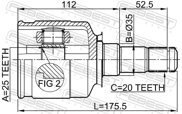 ШРКШ внутрішній, передній, лівий на Toyota Camry II V2