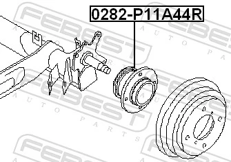 0282P11A44R Febest Маточина задня