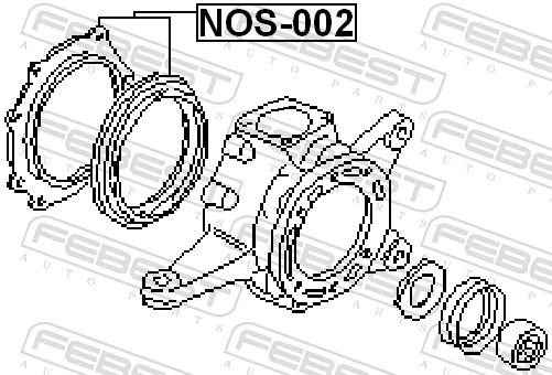 NOS002 Febest Сальник переднього поворотного кулака