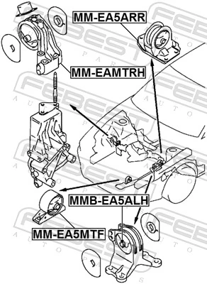 MMEA5ARR Febest Задня подушка двигуна