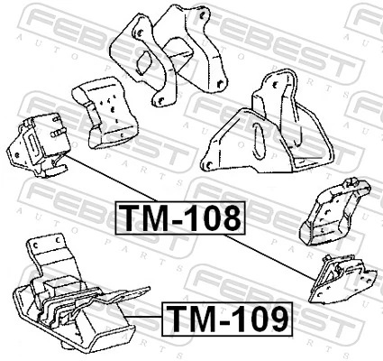 TM109 Febest Задня подушка двигуна