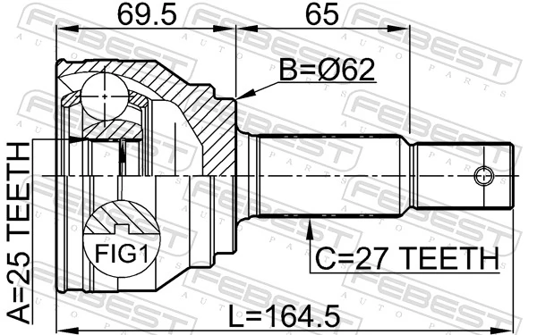 2210NSP27A48 Febest Граната зовнішня