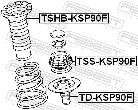 TDKSP90F Febest Буфер-відбійник амортизатора переднього