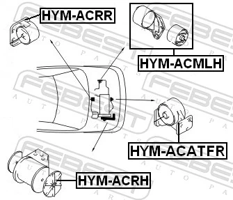 HYMACATFR Febest Подушка передньої опори двигуна