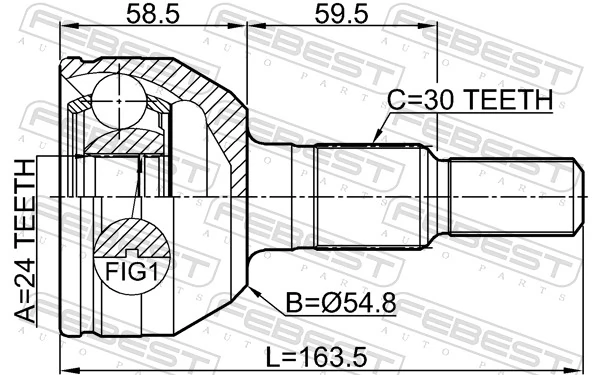 3210SRX Febest Граната зовнішня