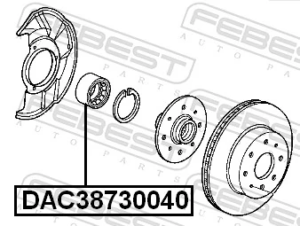 DAC38730040 Febest Підшипник маточини передньої