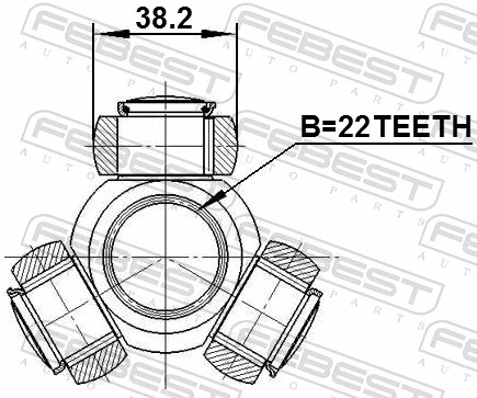 0216F15 Febest ШРКШ внутрішній, передній