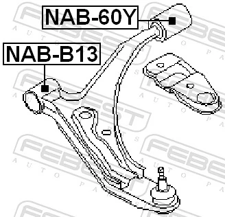NAB60Y Febest Сайлентблок переднього нижнього важеля