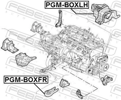 PGMBOXLH Febest Права подушка мотора